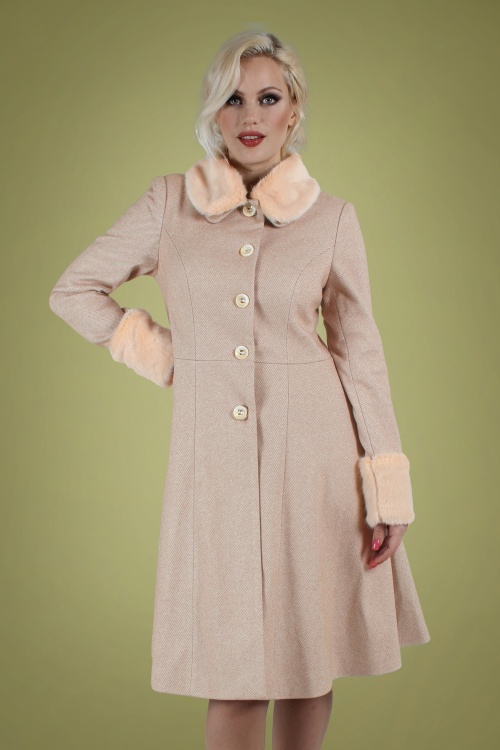 Vixen - Louisa May Coat Années 50 en Sable 3