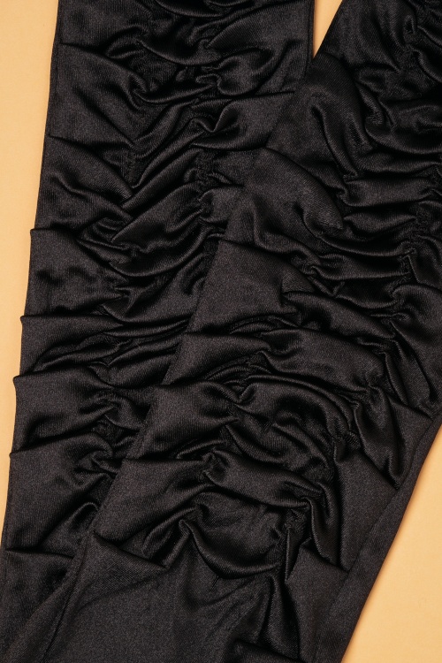 Collectif Clothing - Ellie satijnen elleboog handschoenen in zwart 2