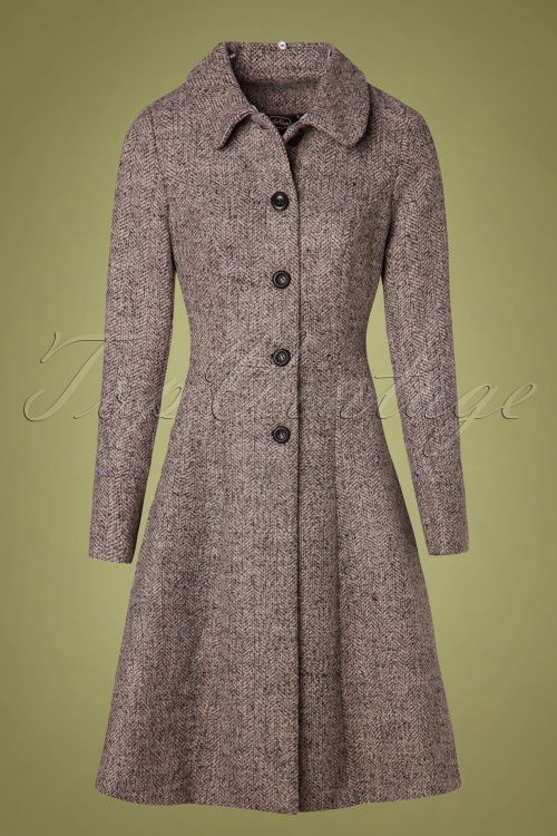 Vixen - 50s Louisa May Coat in Stone 2