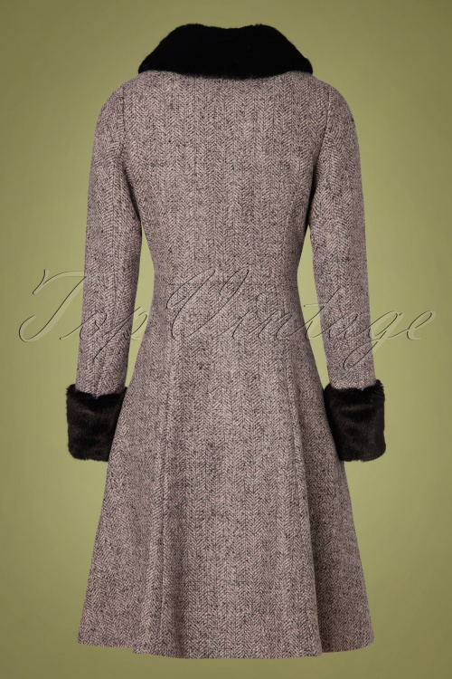 Vixen - 50s Louisa May Coat in Stone 6