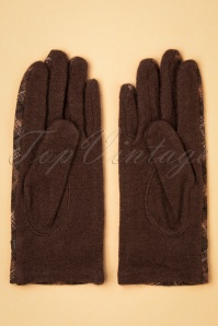 Unique Vintage - Buckle Gloves Années 50 en Brun à Carreaux 3