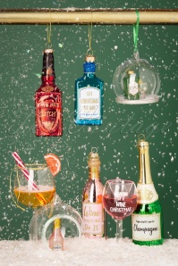 Sass & Belle - Let Christmas Be Gin kerstbal in blauw 4