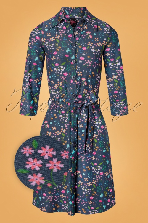 Tante Betsy 34835 Swingdress Blue Flower Bow 10202020 008Z