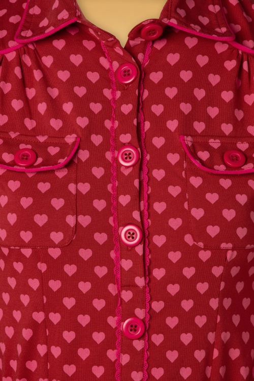 Tante Betsy - Betsy Hearts Dress Années 60 en Rouge 4