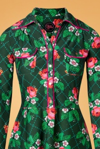 Tante Betsy - 60s Texas Rose Dress in Green 2
