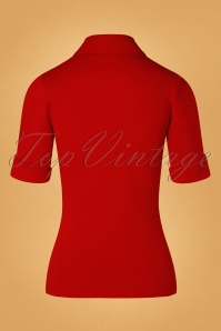 Vixen - 50s Rosy Cheeks Keyhole Top in Lipstick Red 3