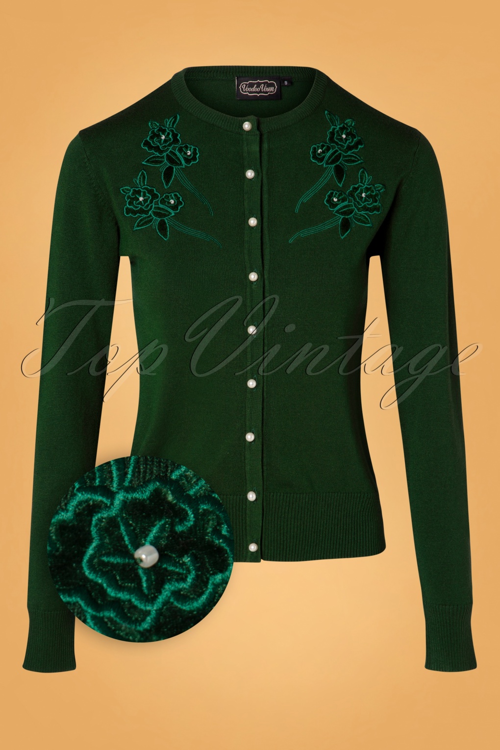 green floral cardigan