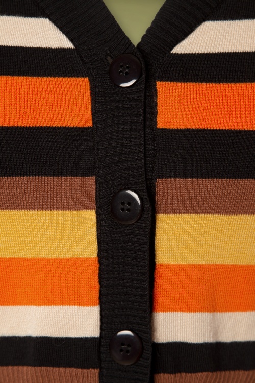 Vixen - Sweet Candy Corn gestreept crop vest in zwart en oranje 3