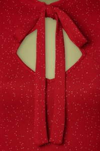 Vixen - 50s Starlynn Snowflake Knit Swing Dress in Red 4
