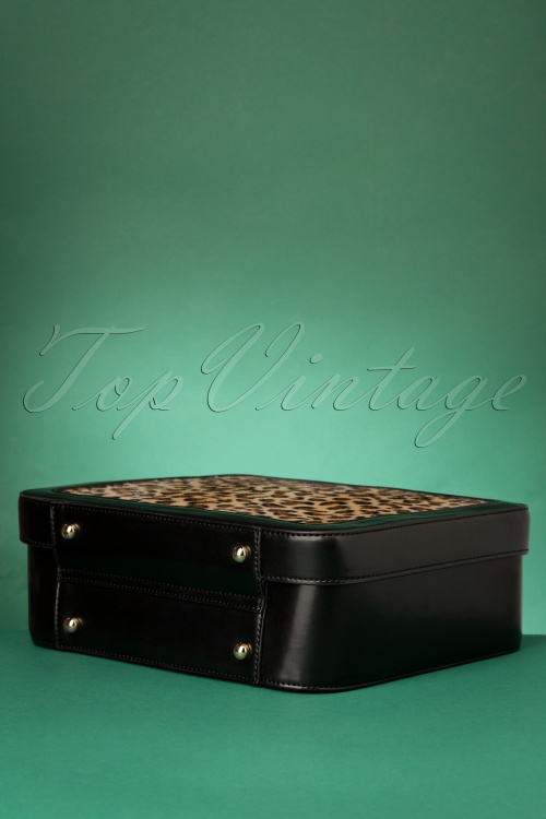 Collectif Clothing - 50s Tasha Bag in Black and Leopard 4