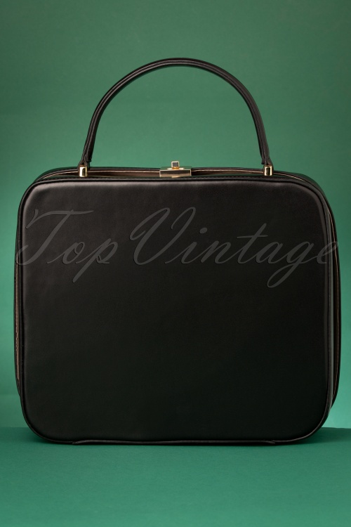 Collectif Clothing - 50s Tasha Bag in Black and Leopard 5