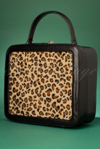 Collectif Clothing - 50s Tasha Bag in Black and Leopard 3