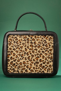 Collectif Clothing - 50s Tasha Bag in Black and Leopard