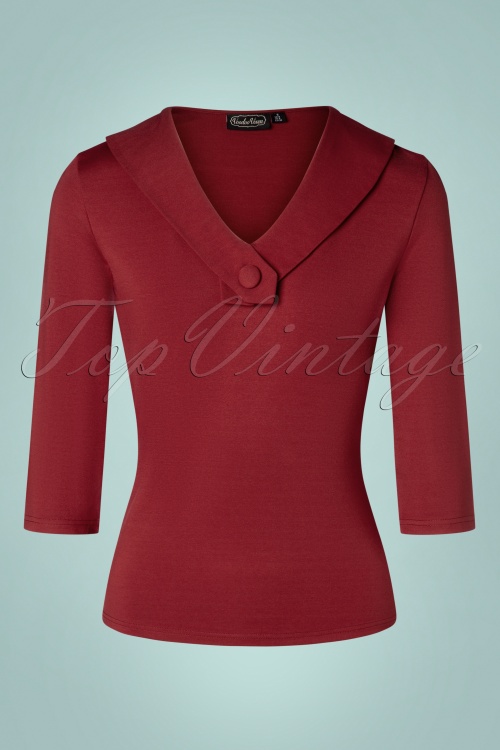 Vixen 33859 Top Vneck Burgundy 20200527 001W