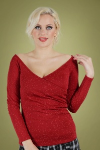 Vixen - Starlynn Snowflake off-shoulder top in rood 2