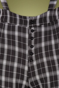 Vixen - 40s Cassie Trousers with Braces in Black Check 4