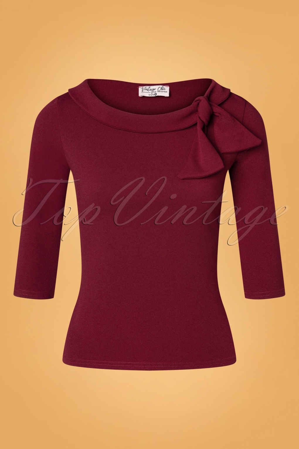 50s Belle Bow Top in Wine