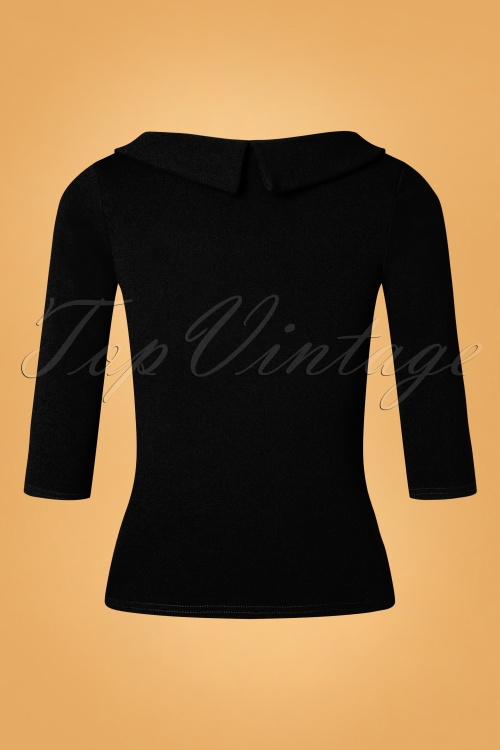 Vintage Chic for Topvintage - Belle Bow Top in Schwarz 2