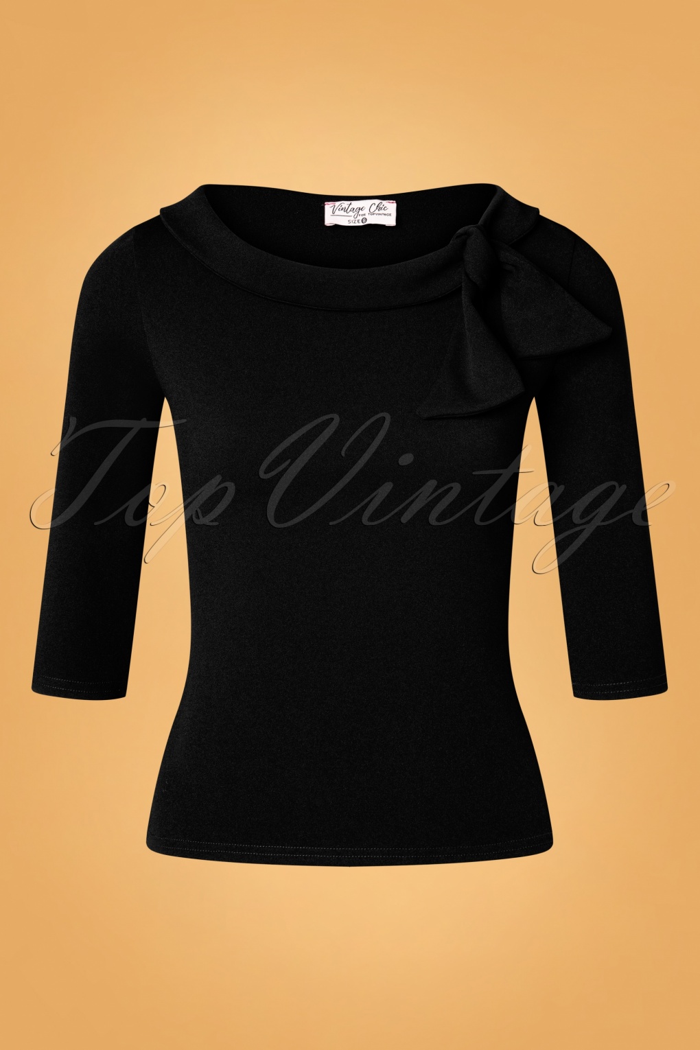 50s Belle Bow Top in Black
