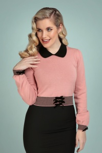 Collectif Clothing - 50s Maeve Jumper in Dusty Pink