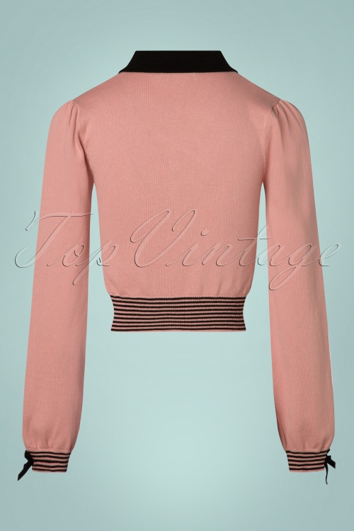 Collectif Clothing - 50s Maeve Jumper in Dusty Pink 4