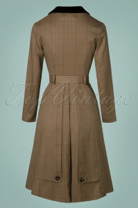 Collectif Clothing - 40s Nala Herringbone Coat in Cedar 4