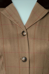 Collectif Clothing - Nala Herringbone Coat Années 40 en Cèdre 3