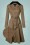 Collectif Clothing - 40s Nala Herringbone Coat in Cedar
