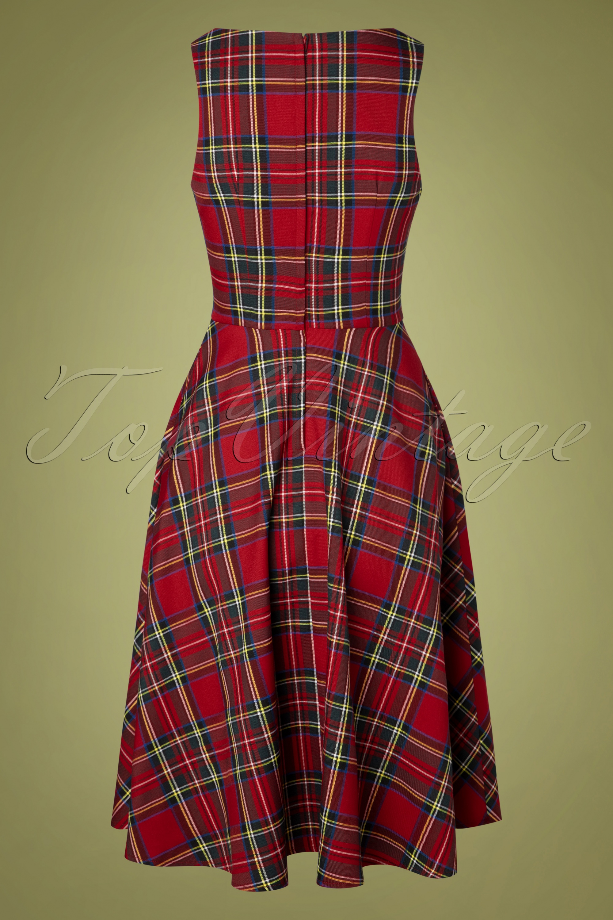 Banned Retro - Tartan Girl swingjurk in rood 4