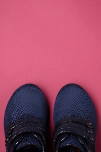 Ruby Shoo - 50s Octavia Velvet Shoe Booties in Sapphire Blue 4