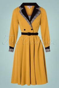 Miss Candyfloss - TopVintage exclusive ~ 50s Satine Swing Dress in Mustard