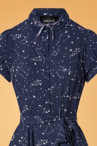 Collectif Clothing - Mary Grace Zodiac Constellation swingjurk in blauw 3