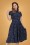 Collectif Clothing - Mary Grace Zodiac Constellation Swing Dress Années 40 en Bleu 2