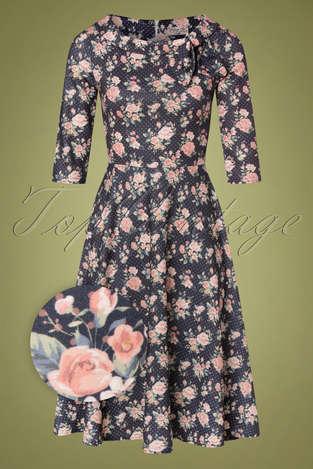 floral swing dress with sleeves