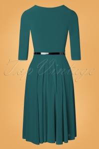 Vintage Chic for Topvintage - Cora Swing Dress Années 50 en Bleu Canard 2