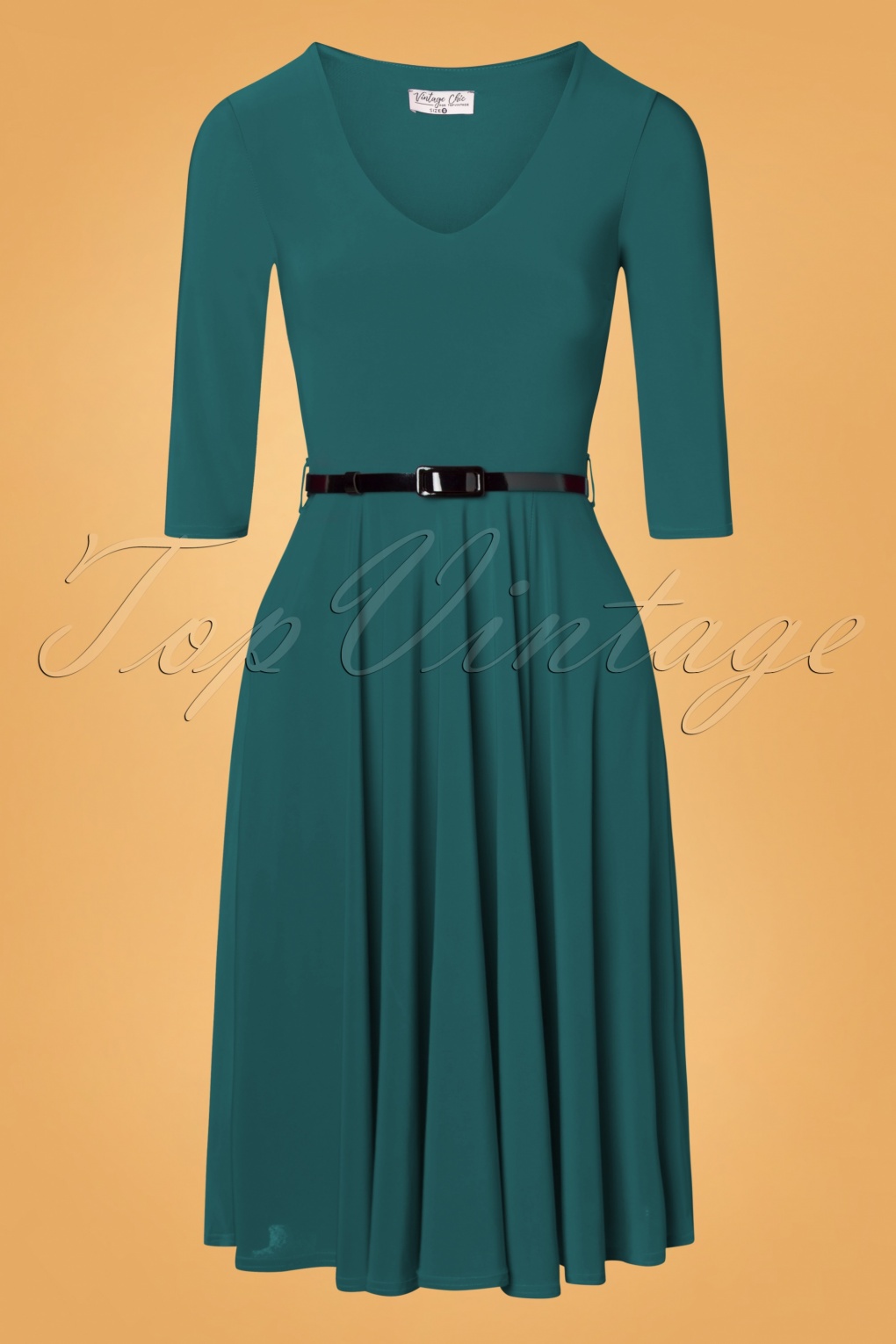 teal swing dress