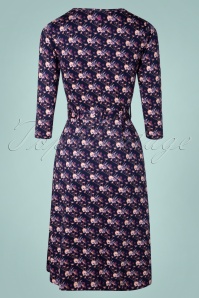 4FunkyFlavours - 60s My Joy Dress in Navy and Purple 4