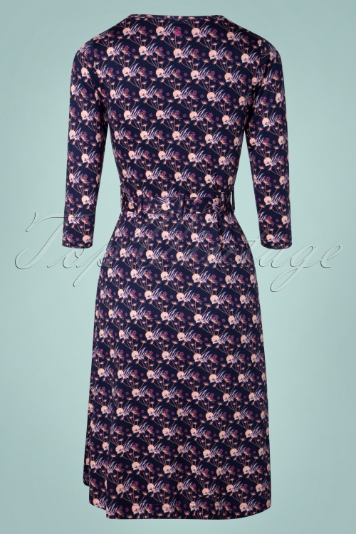 4FunkyFlavours - 60s My Joy Dress in Navy and Purple 4
