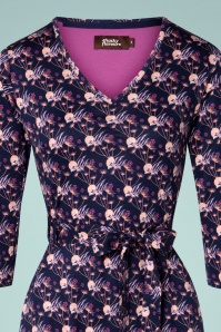 4FunkyFlavours - 60s My Joy Dress in Navy and Purple 2