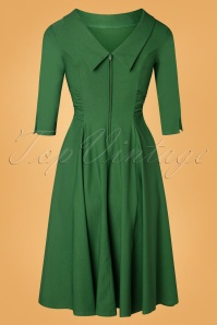 Unique Vintage - 50s Nicola Swing Dress in Emerald Green 6