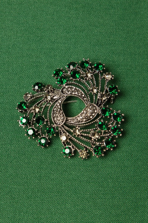 Unique Vintage - 50s Nicola Swing Dress in Emerald Green 5