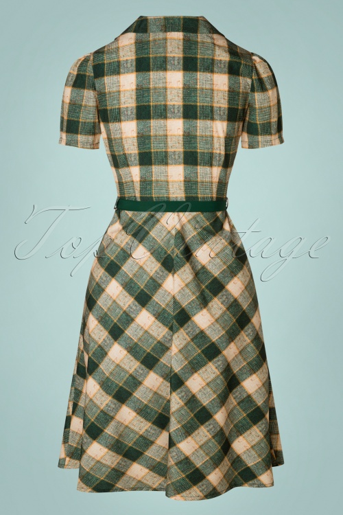 Rock N Romance - 50s Lola Shirtwaister Dress in Green Check 2