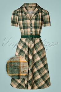 Rock N Romance - 50s Lola Shirtwaister Dress in Green Check
