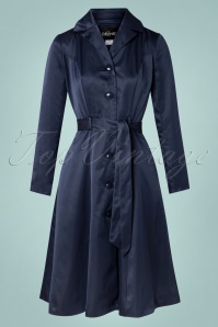 Collectif Clothing - Nala Coat Années 40 en Bleu Marine