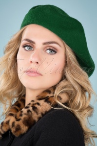 Collectif Clothing - Lauren effen baret in groen 3