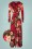 Maribelle Floral Cross Over Maxi Dress Années 50 en Rouge