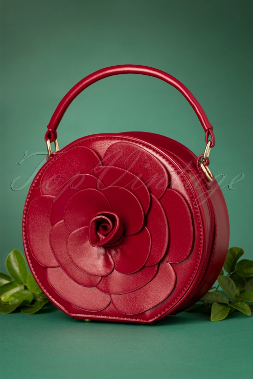 Lulu Hun - 50s Flora Rose Bag in Red 3