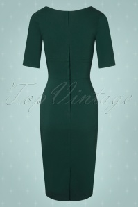 Collectif ♥ Topvintage - 50s Trixie Pencil Dress in Teal 5