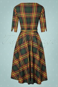 Collectif ♥ Topvintage - Suzanne Valley Check Swing Dress Années 50 en Multi 7