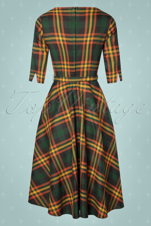 Collectif ♥ Topvintage - Suzanne Valley Check Swing-Kleid in Multi 7